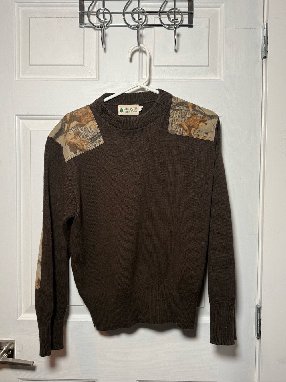Northwest Territory Brown Crewneck Sweater with Camouflage